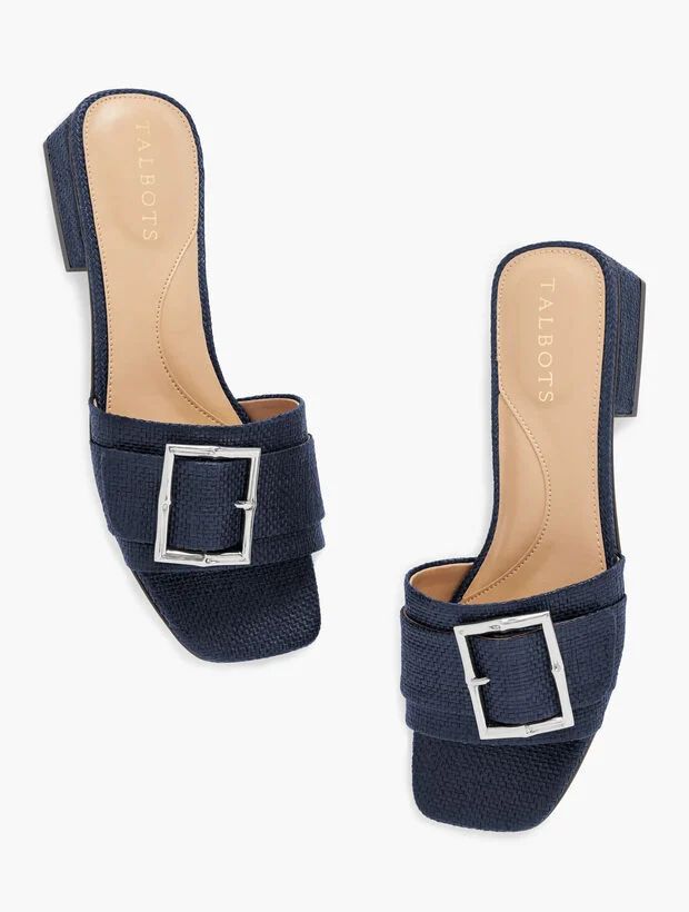 Viv Shimmer Raffia Slide Sandals | Talbots