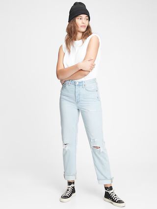 Mid Rise Destructed Boyfriend Jeans | Gap (US)