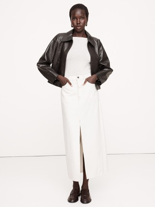 Crocodile-Embossed Leather Jacket | Banana Republic (US)