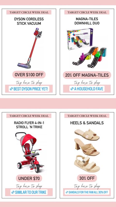 Target circle week deals ✨

Sale alert. Dyson. Magna tiles. Radio flyer trike. Sandals. Heels. Markdowns. Deals. 



#LTKshoecrush #LTKsalealert #LTKxTarget