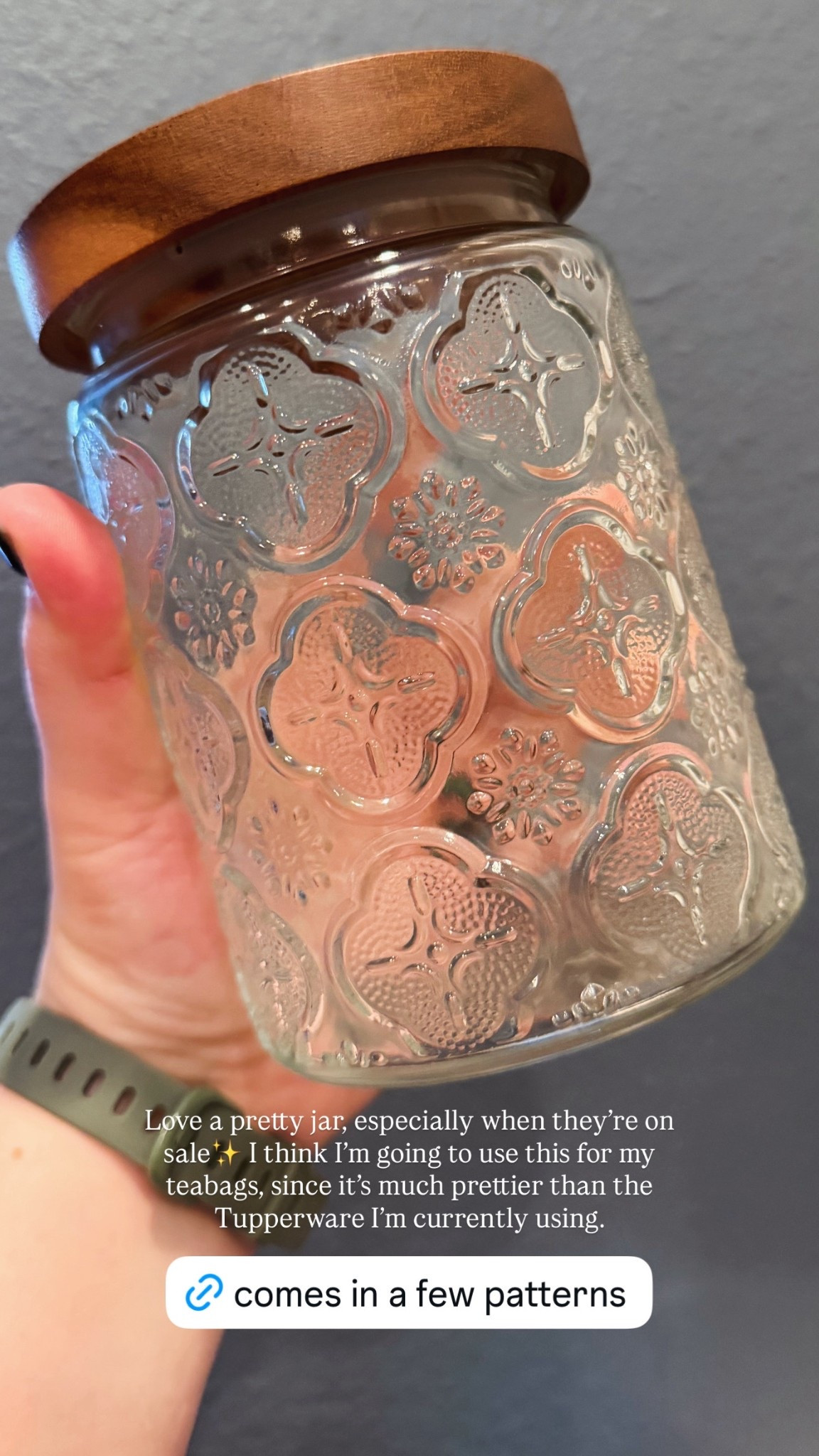 Love a pretty jar, especially when they’re on sale✨ I think I’m going to use this for my teabags, since it’s much prettier than the Tupperware I’m currently using. 

#LTKmorningroutine #LTKHome #LTKFindsUnder50