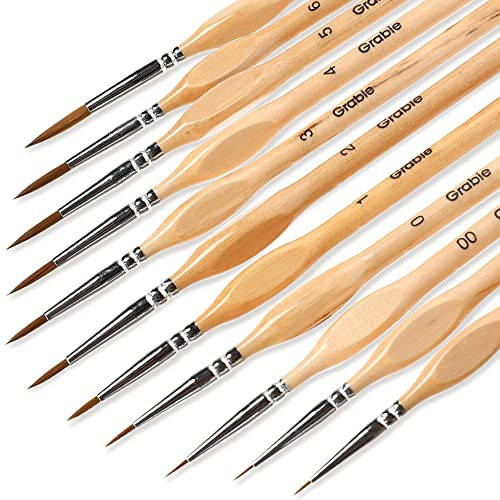 Grabie Paint Brush Set, 11 Pcs Miniature Brushes for Fine Detailing & Art Painting - Acrylic, Watercolor, Oil, Models and Gouache | Amazon (US)