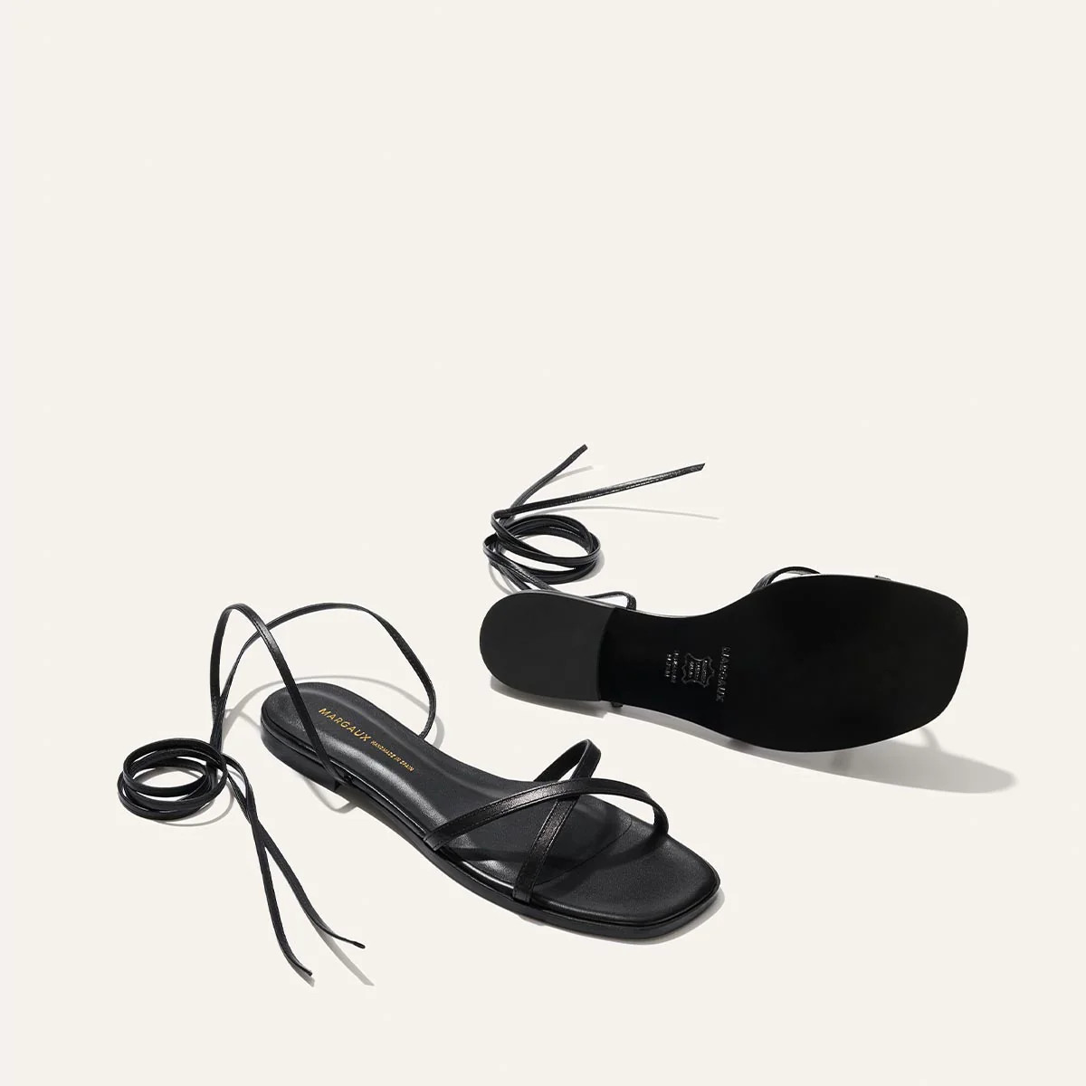 The Wrap Sandal - Black Nappa | Margaux