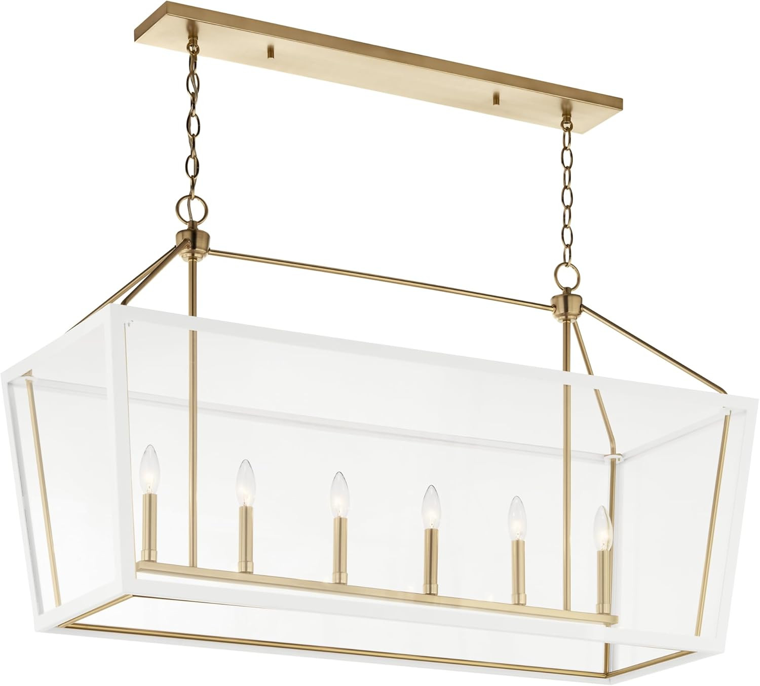 KICHLER Delvin 6-Light Linear Chandelier, Updated Traditional Light with Clear Glass in Champagne... | Amazon (US)