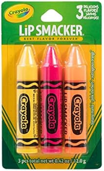 Lip Smacker Crayola Crayon Flavored Lip Balm Trio 3-Pack, Banana, Sherbert, Orange, Clear Matte, ... | Amazon (US)