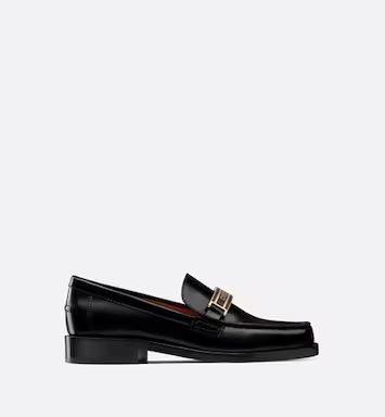Dior Code Loafer Black Glazed Calfskin - Shoes - Woman | DIOR | Dior Beauty (US)