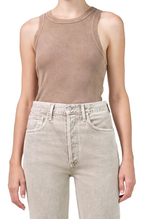 Citizens of Humanity Isabel Rib Racerback Tank in Sandatlas at Nordstrom, Size Small | Nordstrom