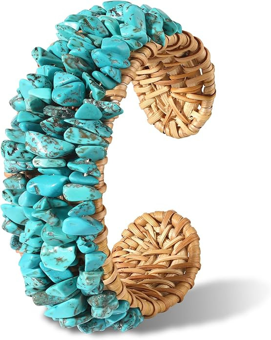 Rattan Bracelet Handmade Lightweight Straw Wicker Braid Cuff Bangle Bracelet Statement Adjustable... | Amazon (US)