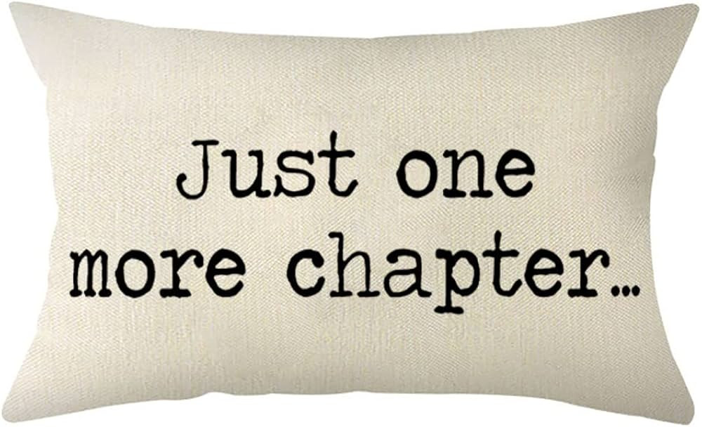 Ogiselestyle Just One More Chapter Lumbar Pillow Cover, 12 x 20 Inch Farmhouse Cushion Case Book ... | Amazon (CA)