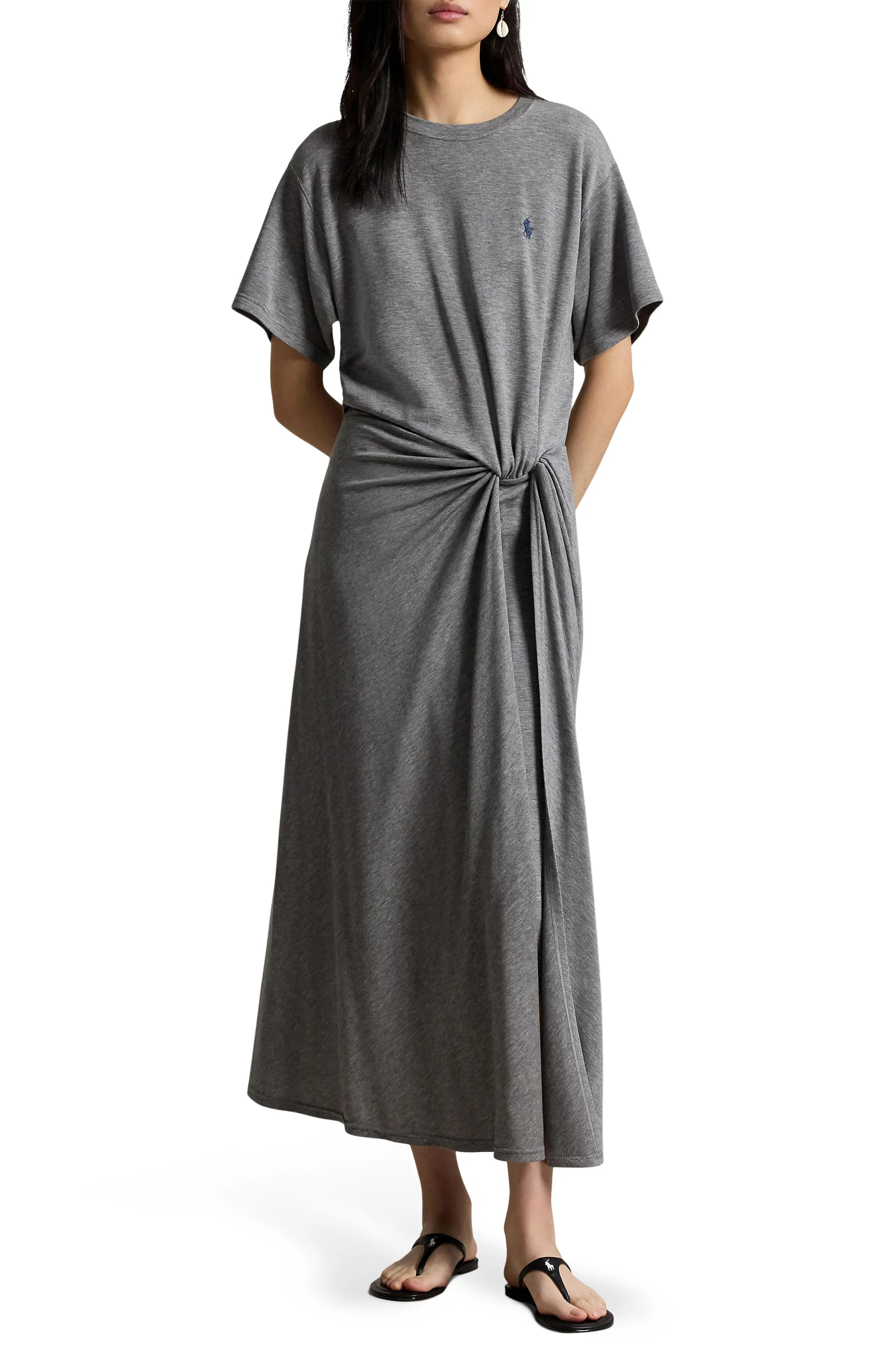 Side Twist Midi T-Shirt Dress (Women) | Nordstrom | Nordstrom