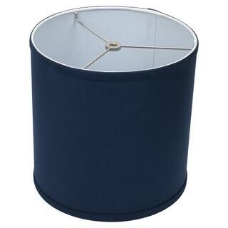 FenchelShades.com 10 in. Top Diameter x 10 in. H x 10 in. Bottom Diameter Linen Navy Blue Drum Lamp  | The Home Depot