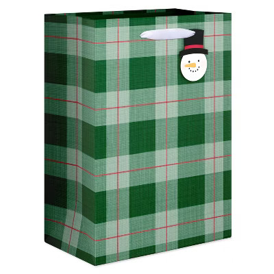 96"x30" Christmas Gift Bag Green Plaid | Target