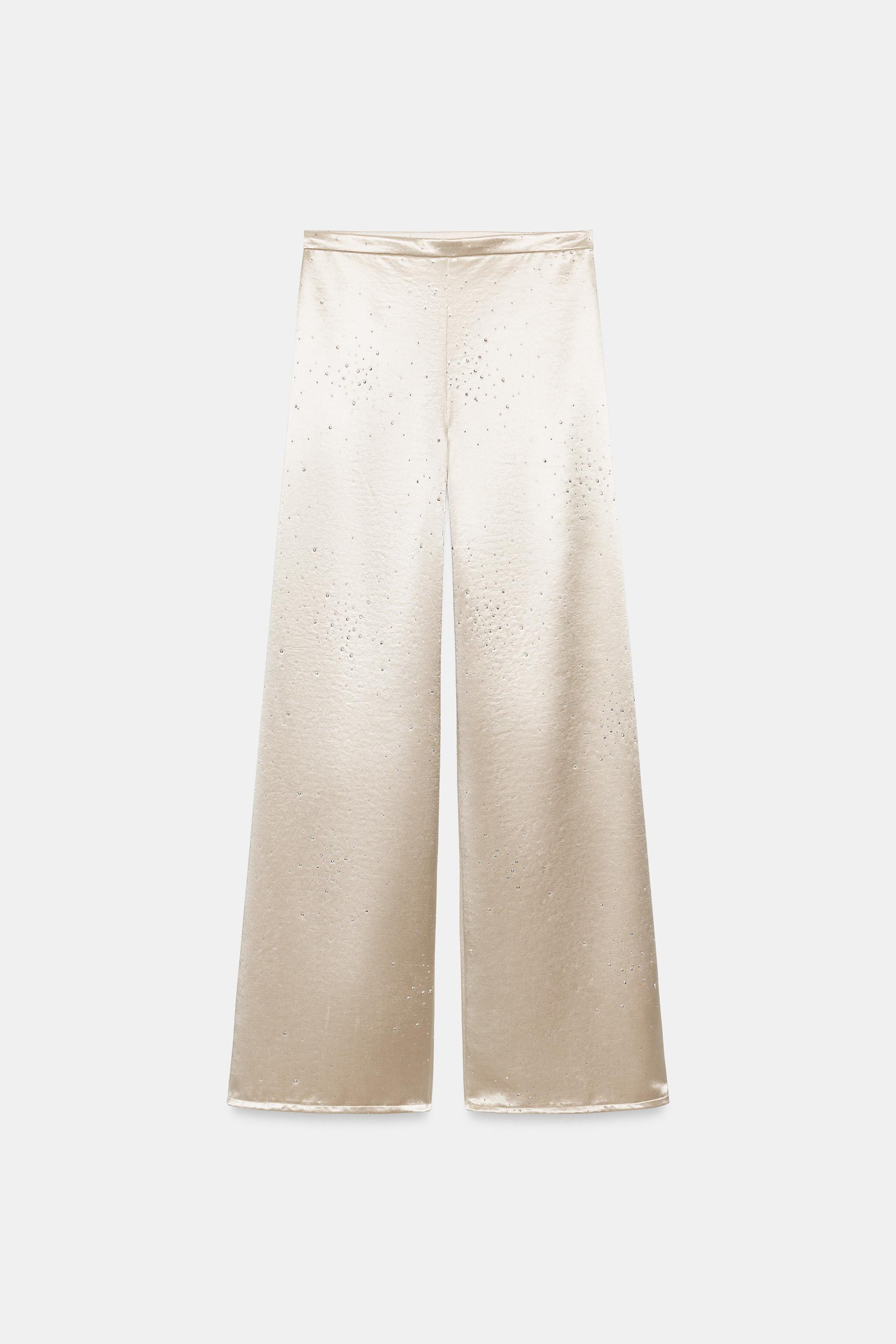 GLANZENDE SATIJNEN BROEK | Zara US