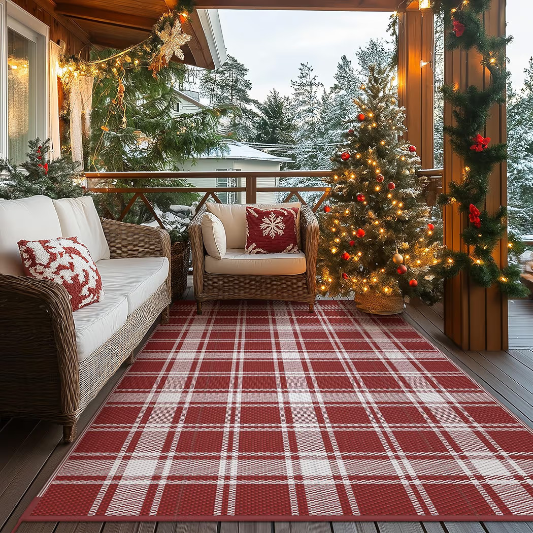 GENIMO Christmas Outdoor Rug for Patio, 5'x8' Waterproof Reversible Plastic Straw Rugs, Lightweig... | Amazon (US)
