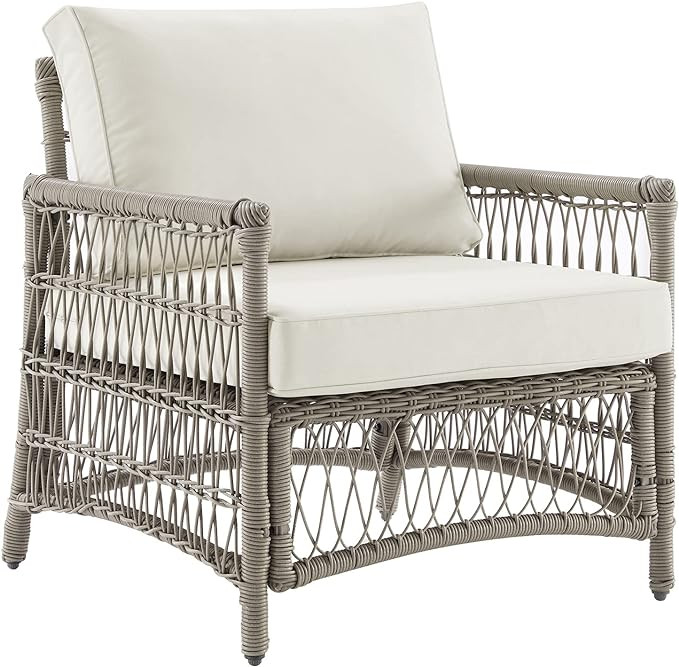 Crosley Furniture KO70430DW-CR Thatcher Outdoor Wicker Armchair, Driftwood with Creme Cushions | Amazon (US)