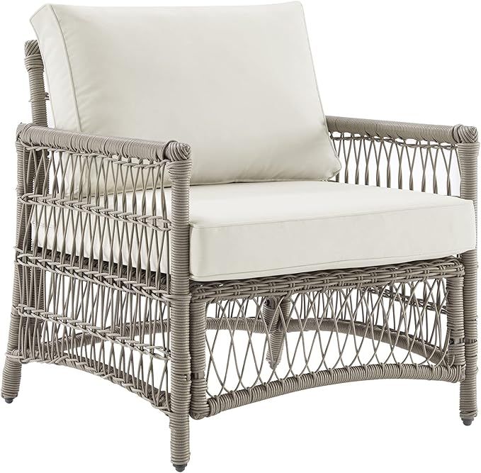 Crosley Furniture KO70430DW-CR Thatcher Outdoor Wicker Armchair, Driftwood with Creme Cushions | Amazon (US)