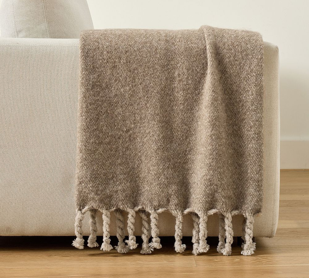 Herringbone Twisted Tassel Throw | Pottery Barn (US)