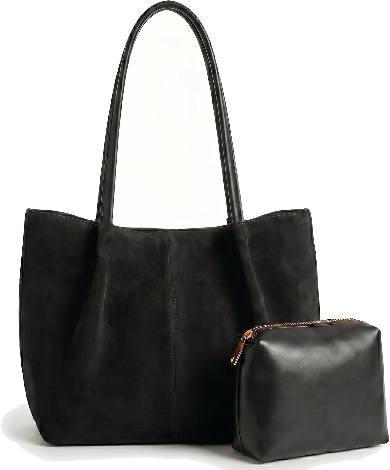 Suede Bags Women, Work Tote, Laptop Bag Fits15.6"Laptop, Large Work Shoulder Bags, Magnetic Closure, Makeup Pouch | Amazon (US)