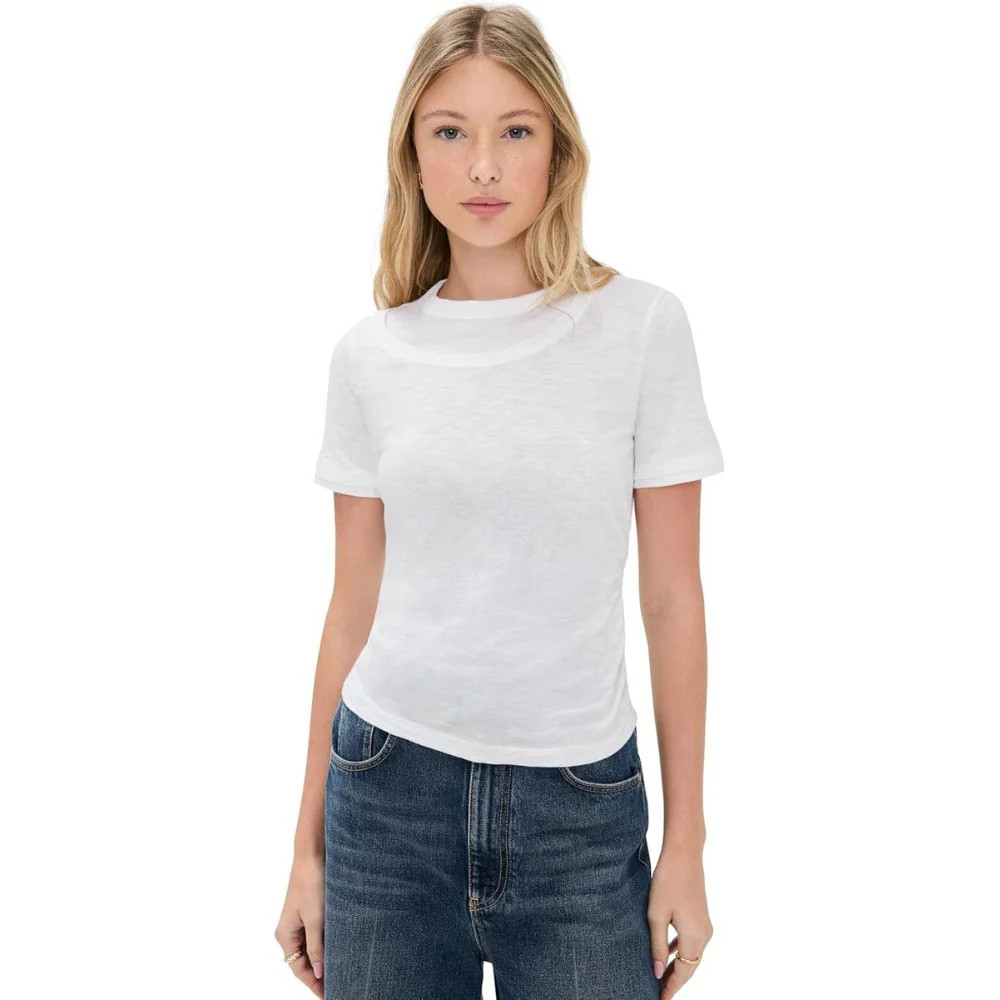 Veronica Beard Women's Damian Short Sleeve Top, White | Shop Simon