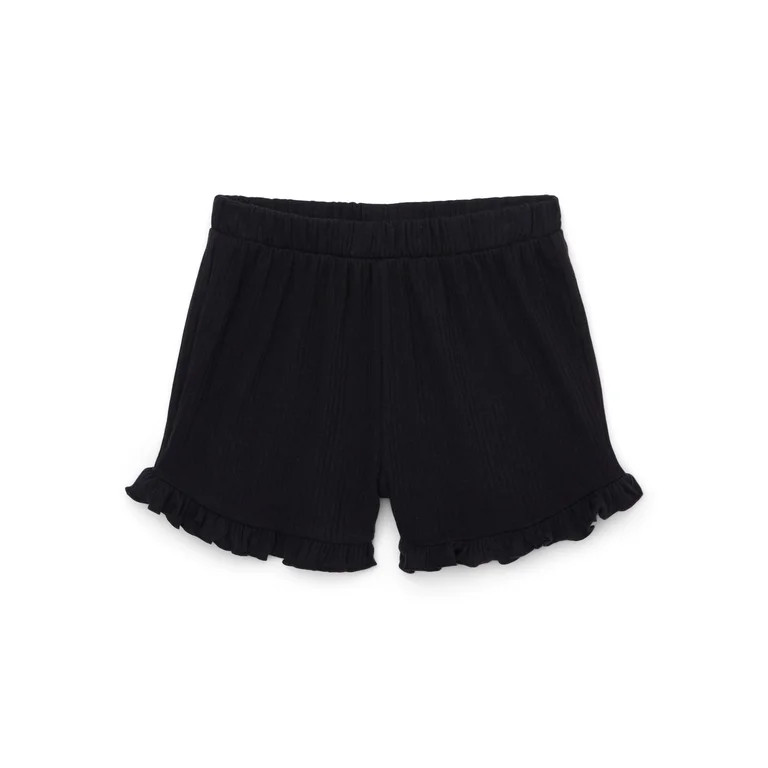 Garanimals Toddler Girl Ruffle Solid Rib Shorts, Sizes 18M-5T | Walmart (US)