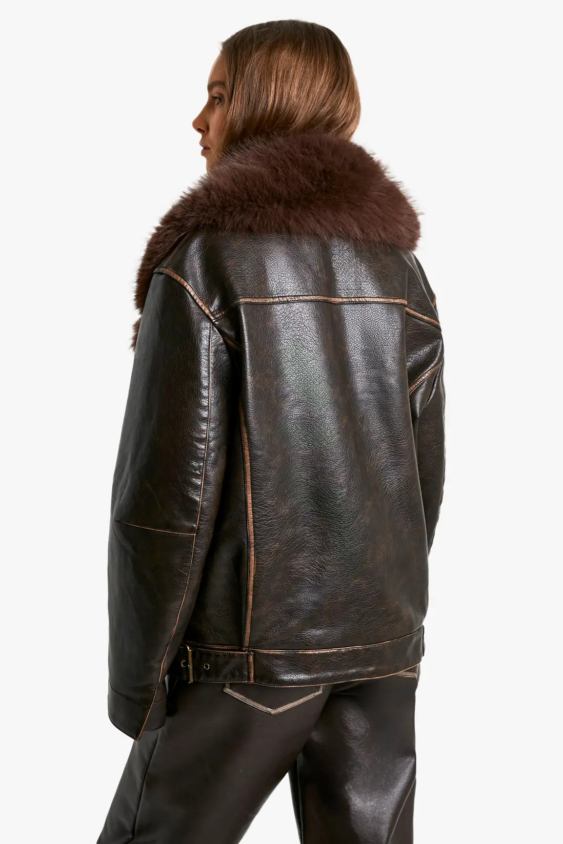 Faux Fur Trim Vintage Look Jacket | Boohoo.com (UK & IE)