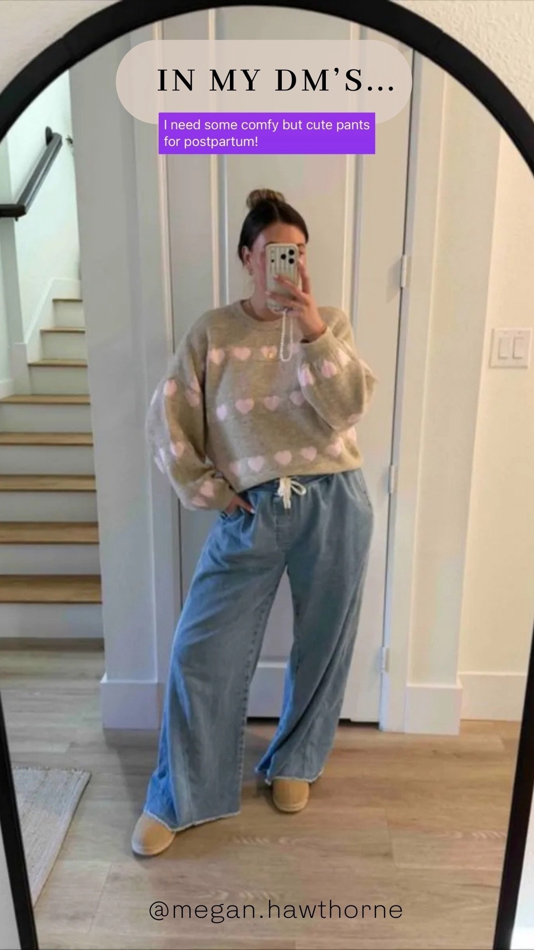 Denim pants for the comfy girls! These have been so nice postpartum. They have a stretchy elastic waist band and are tall girl approved! 

#LTKootd #LTKMidsize #LTKTall