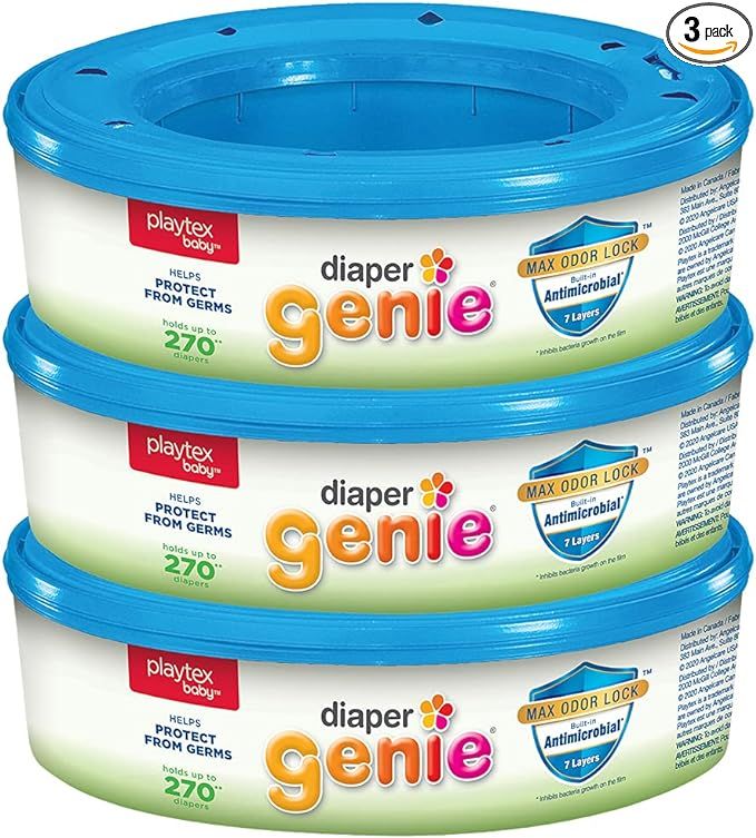 Playtex Diaper Genie Refill Bags, Ideal for Diaper Genie Diaper Pails, 270 Count (Pack of 3) | Amazon (US)