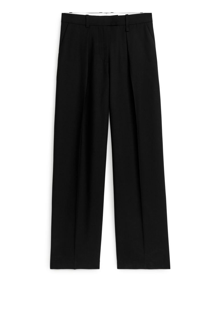 Wool Blend Twill Trousers | H&M (UK, MY, IN, SG, PH, TW, HK)
