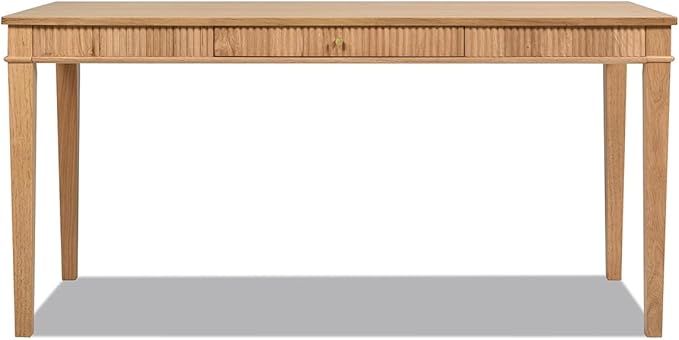 Jennifer Taylor Home Dumont Modern Farmhouse 1-Drawer Fluted Home Office Writing Desk, Natural Bl... | Amazon (US)