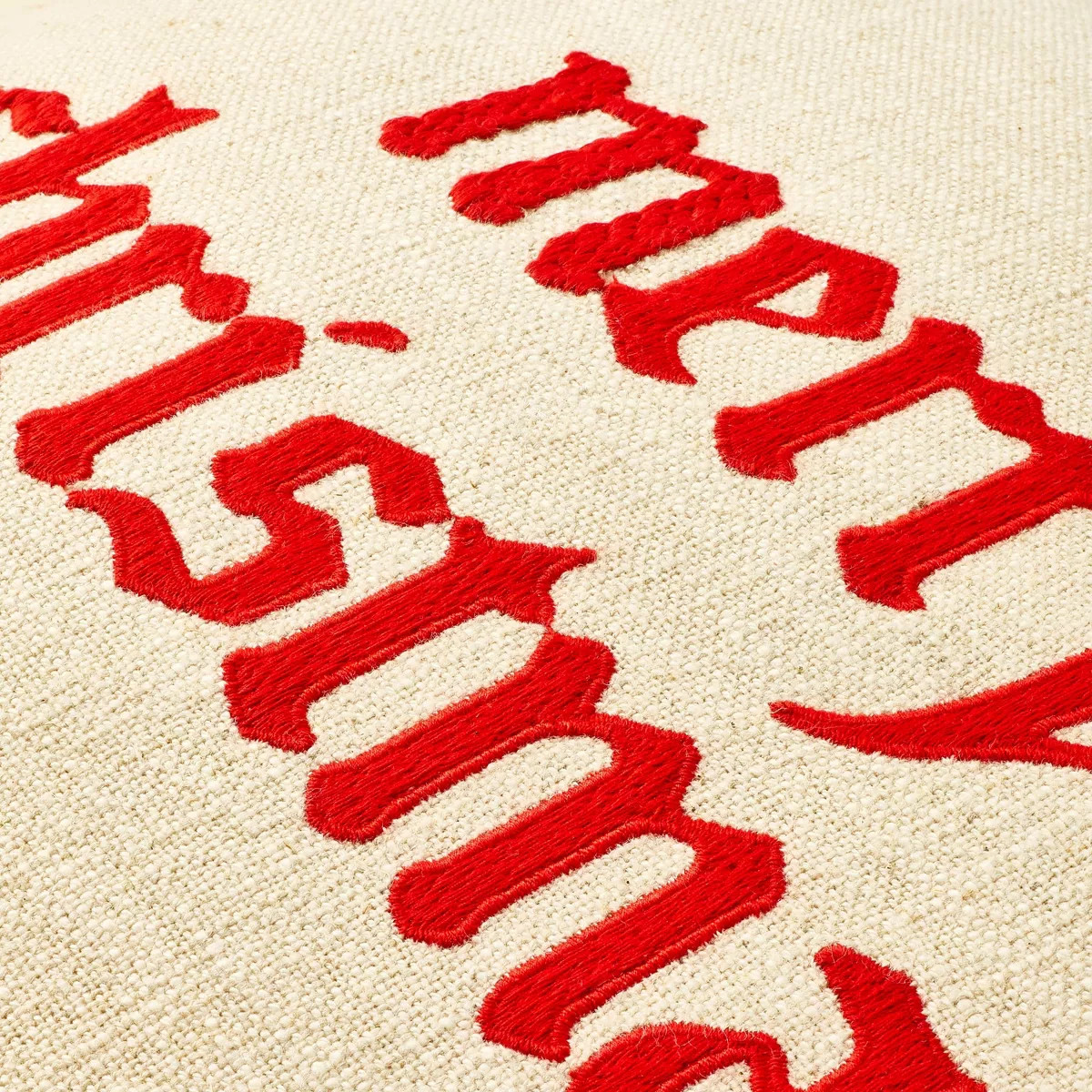 16"x16" Merry Christmas Embroidered Square Throw Pillow - Hearth & Hand™ with Magnolia | Target