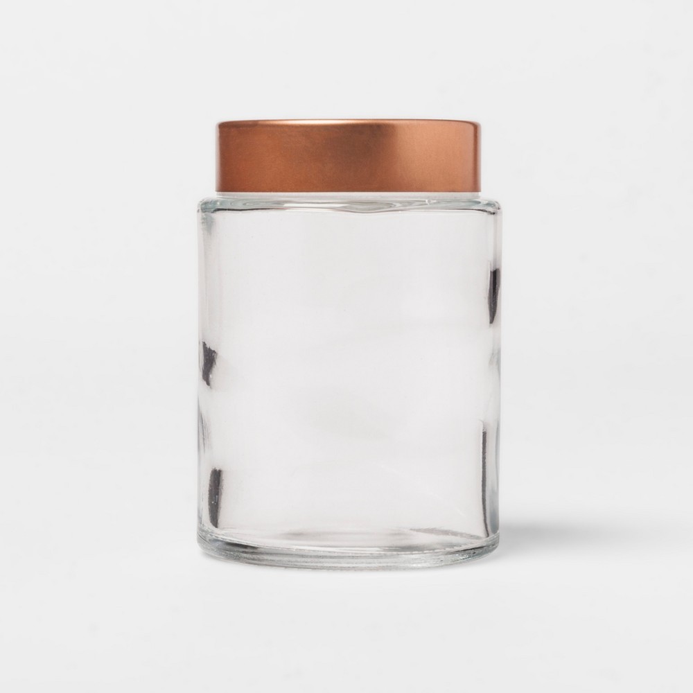 Round Glass Spice Jar with Copper Metal Lid - Threshold, Clear | Target