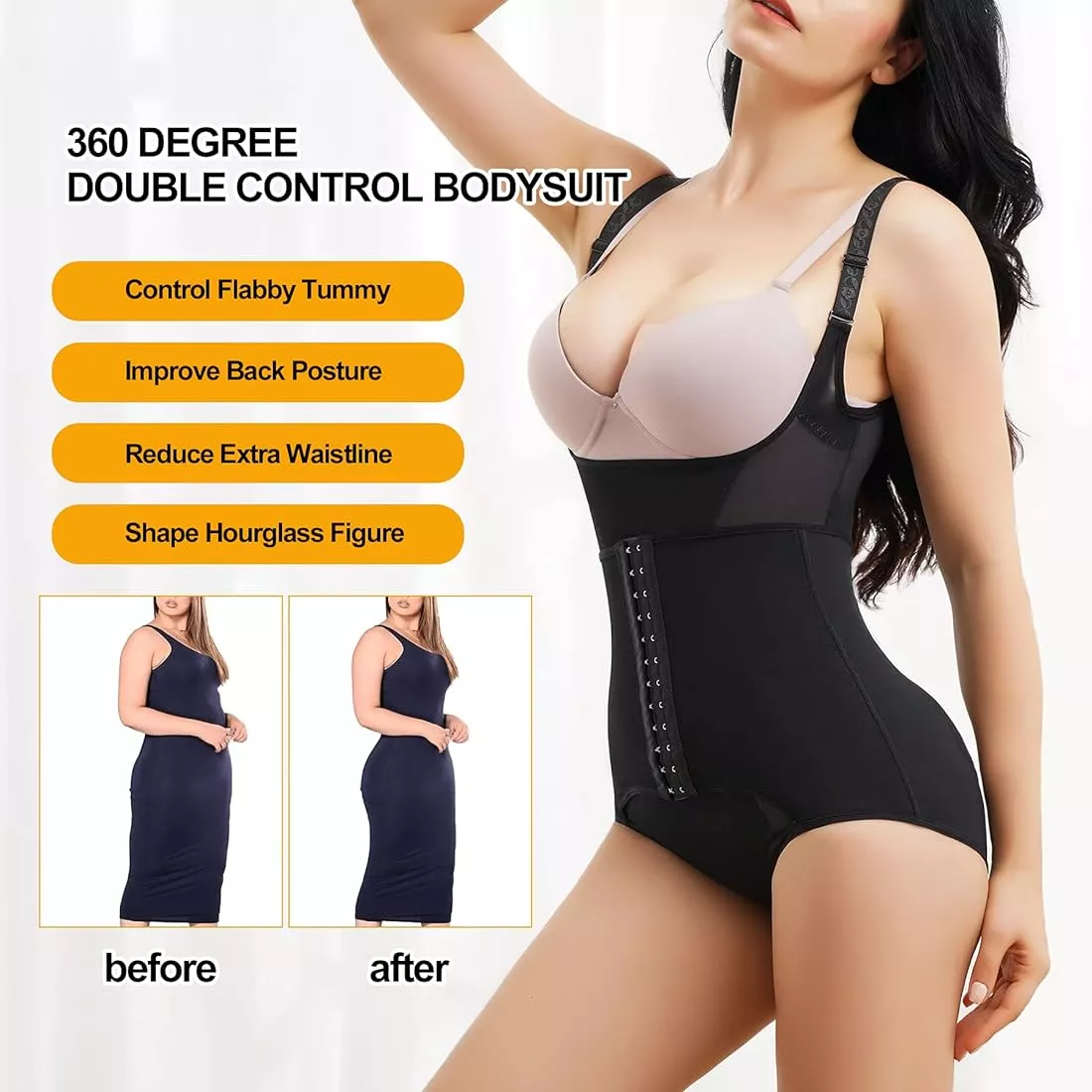 Nebility Shapewear Waist Trainer Shaping Tummy Control Bodysuit Womens Size  XL T