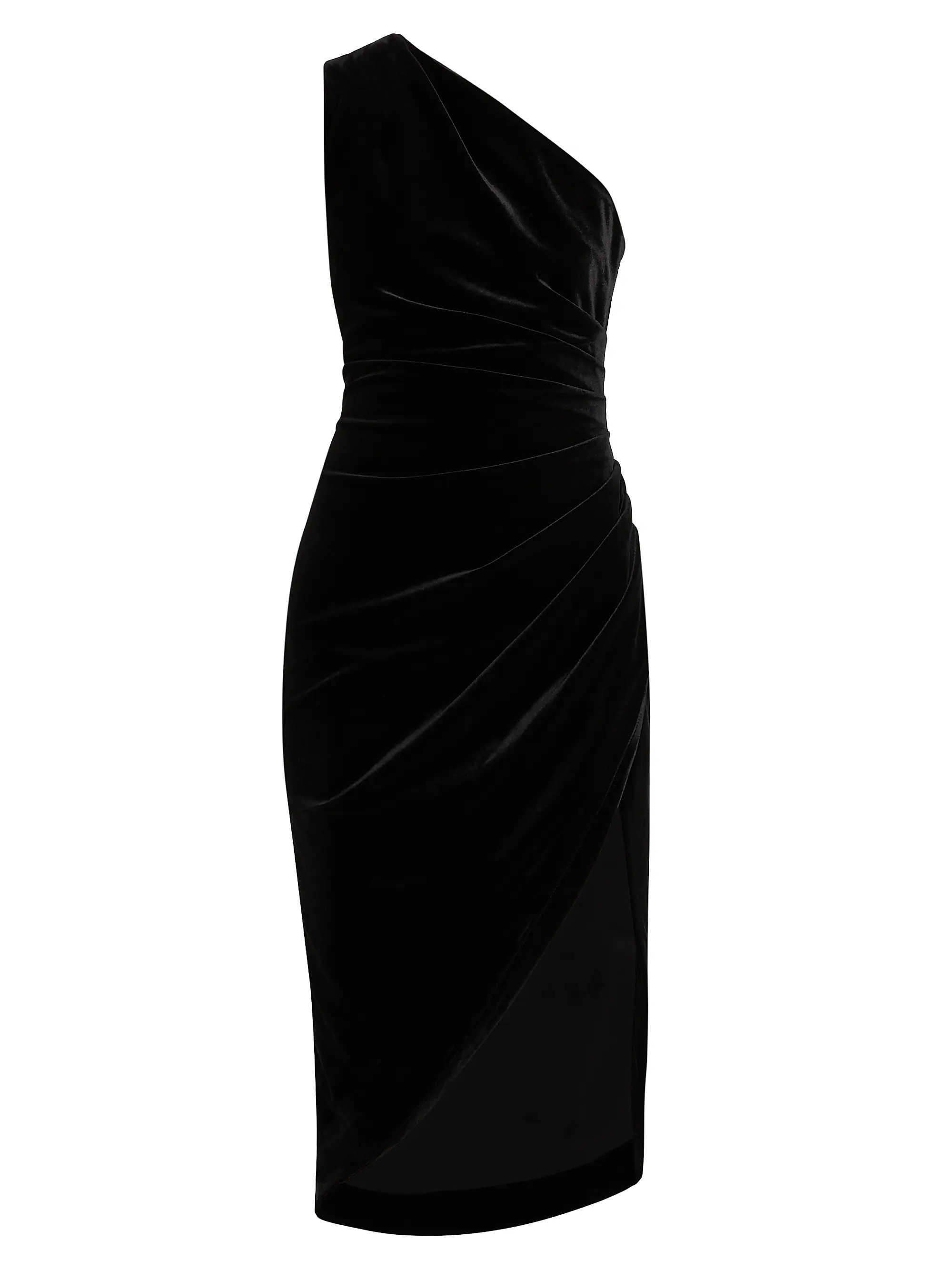 Solene Asymmetric Velvet Midi-Dress | Saks Fifth Avenue