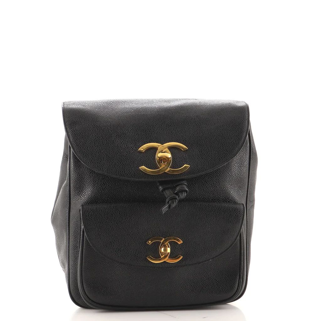 Chanel Vintage CC Pocket Backpack Caviar Small Black 15101524 | Rebag