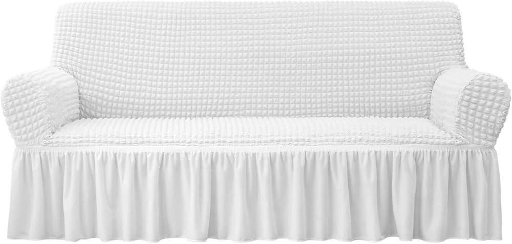 NICEEC Sofa Slipcover White Sofa Cover 1 Piece Easy Fitted Sofa Couch Cover Universal High Stretc... | Amazon (US)