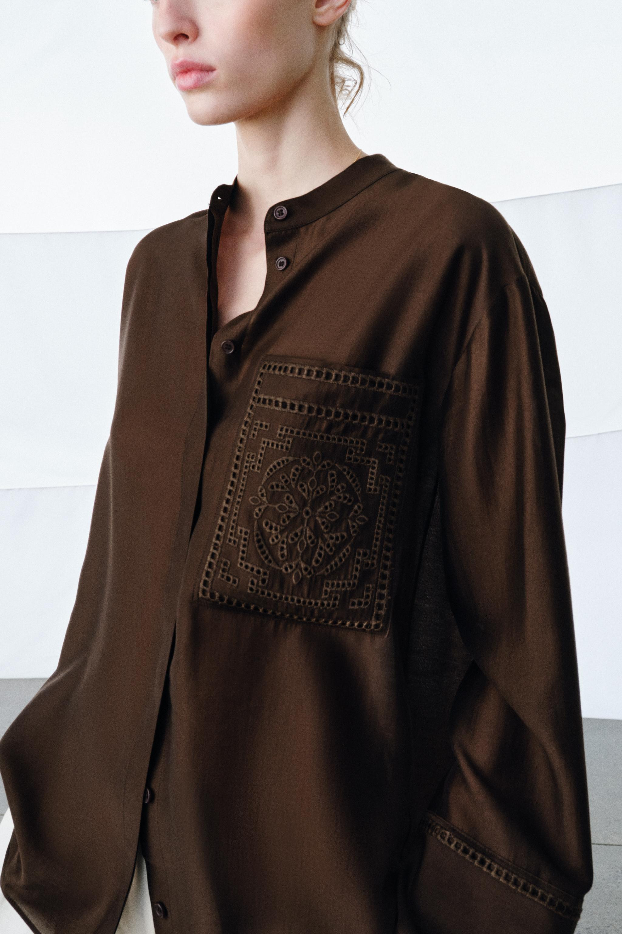 EMBROIDERED POCKET SHIRT ZW COLLECTION | Zara US