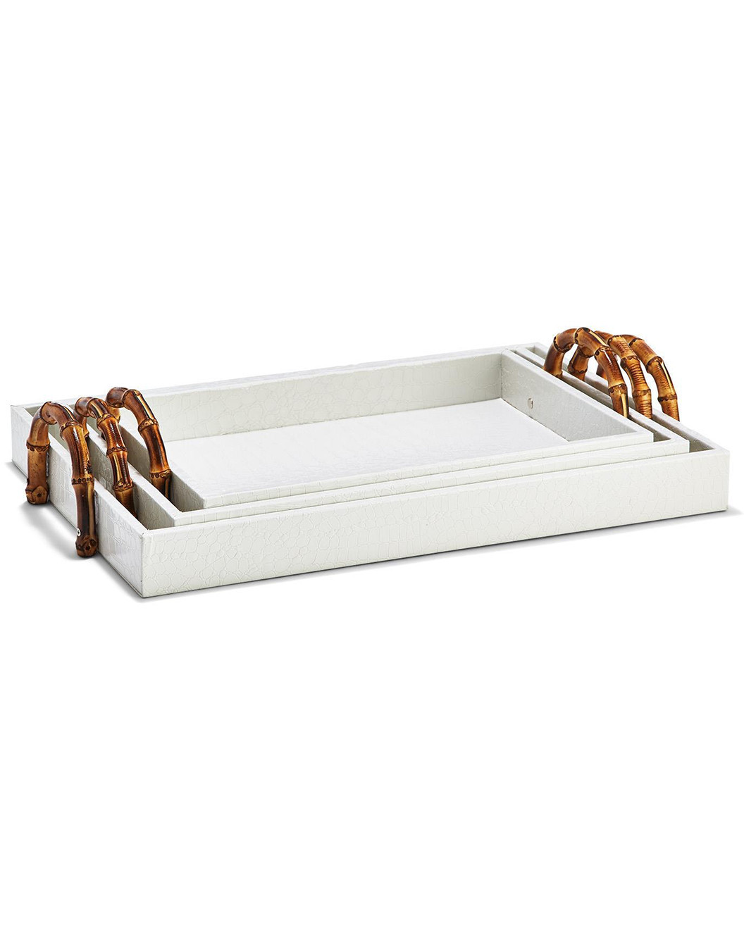 White Crocodile Set of 3 Trays | Gilt & Gilt City