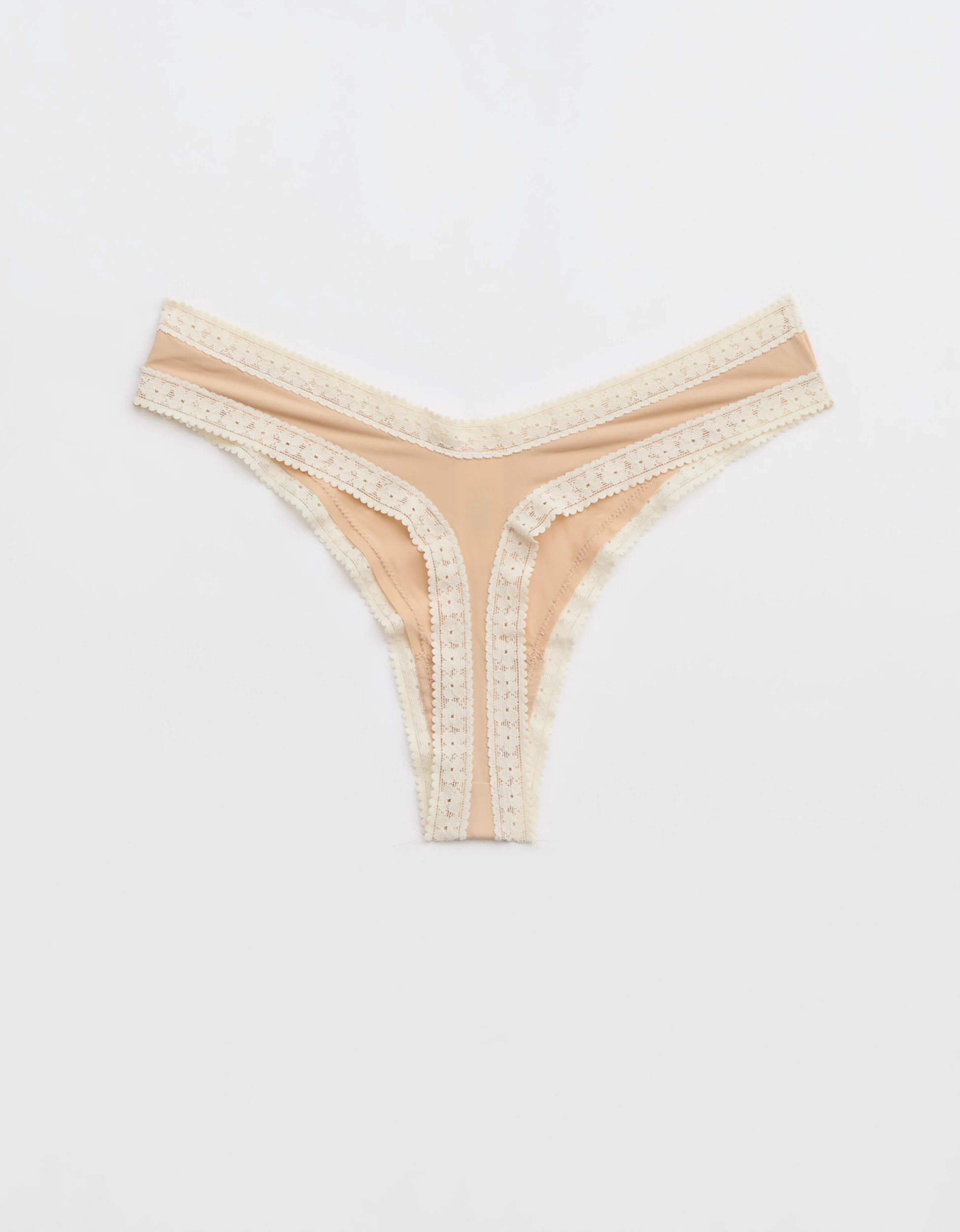 SMOOTHEZ Microfiber Lace Thong Underwear | Aerie