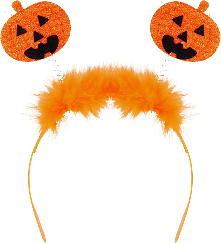 Needzo Pumpkin Headband Adult, Halloween 2023 Jack-O-Lantern Bopper Hair Accessory, One Size | Amazon (US)
