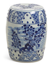 13x18 Porcelain Village Flower Bird Stool | Marshalls