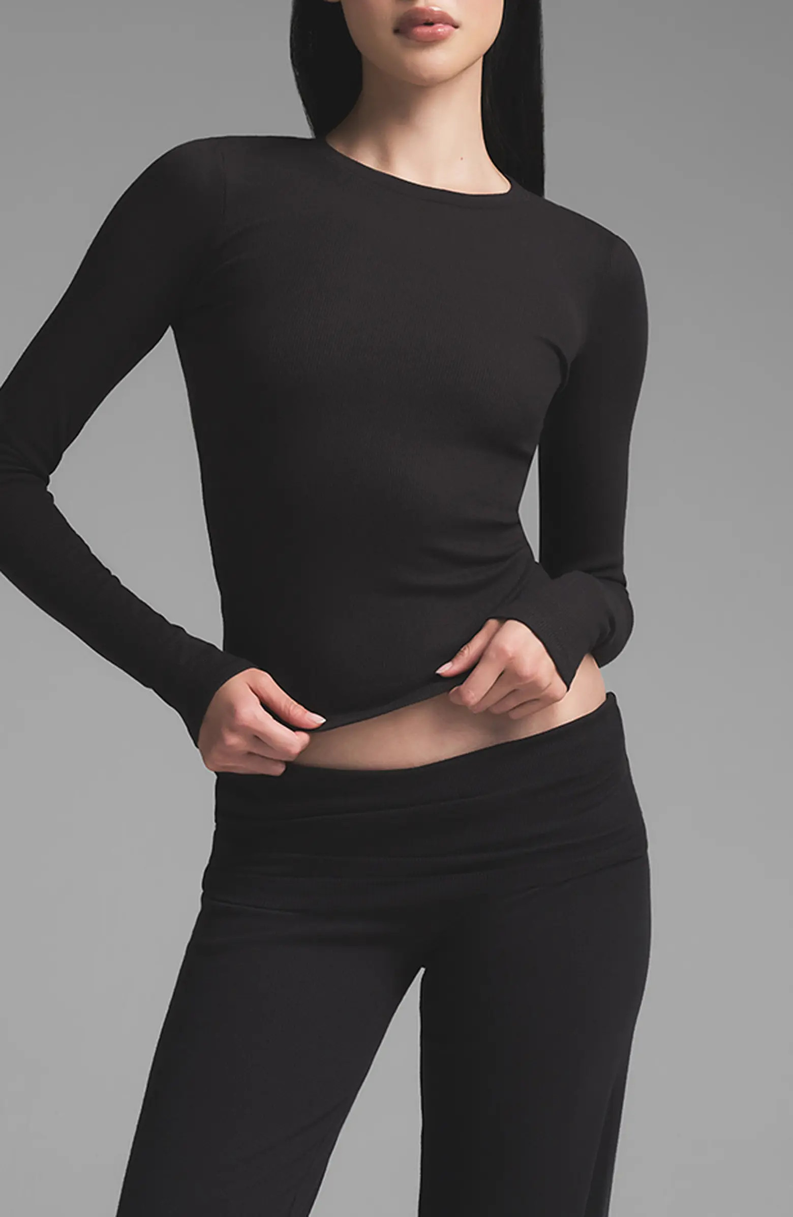 Stretch Cotton Rib Long Sleeve T-Shirt | Nordstrom