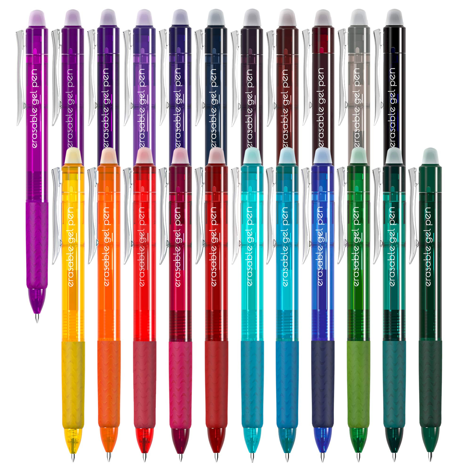 Vanstek 22 Colors Retractable Erasable Gel Pens Clicker, Fine Point(0.7), Make Mistakes Disappear... | Amazon (US)