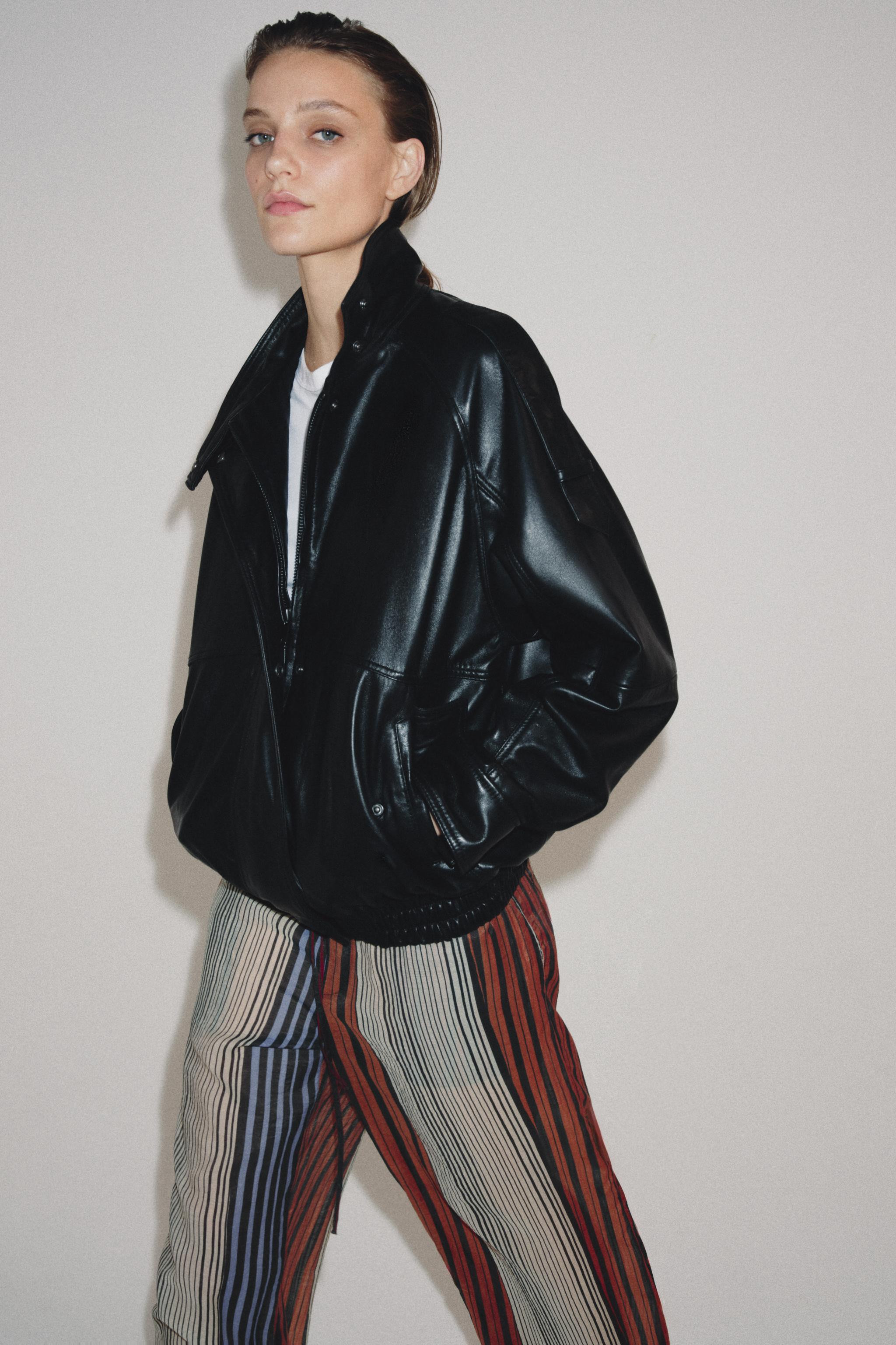 100% LEATHER JACKET ZW COLLECTION | Zara US