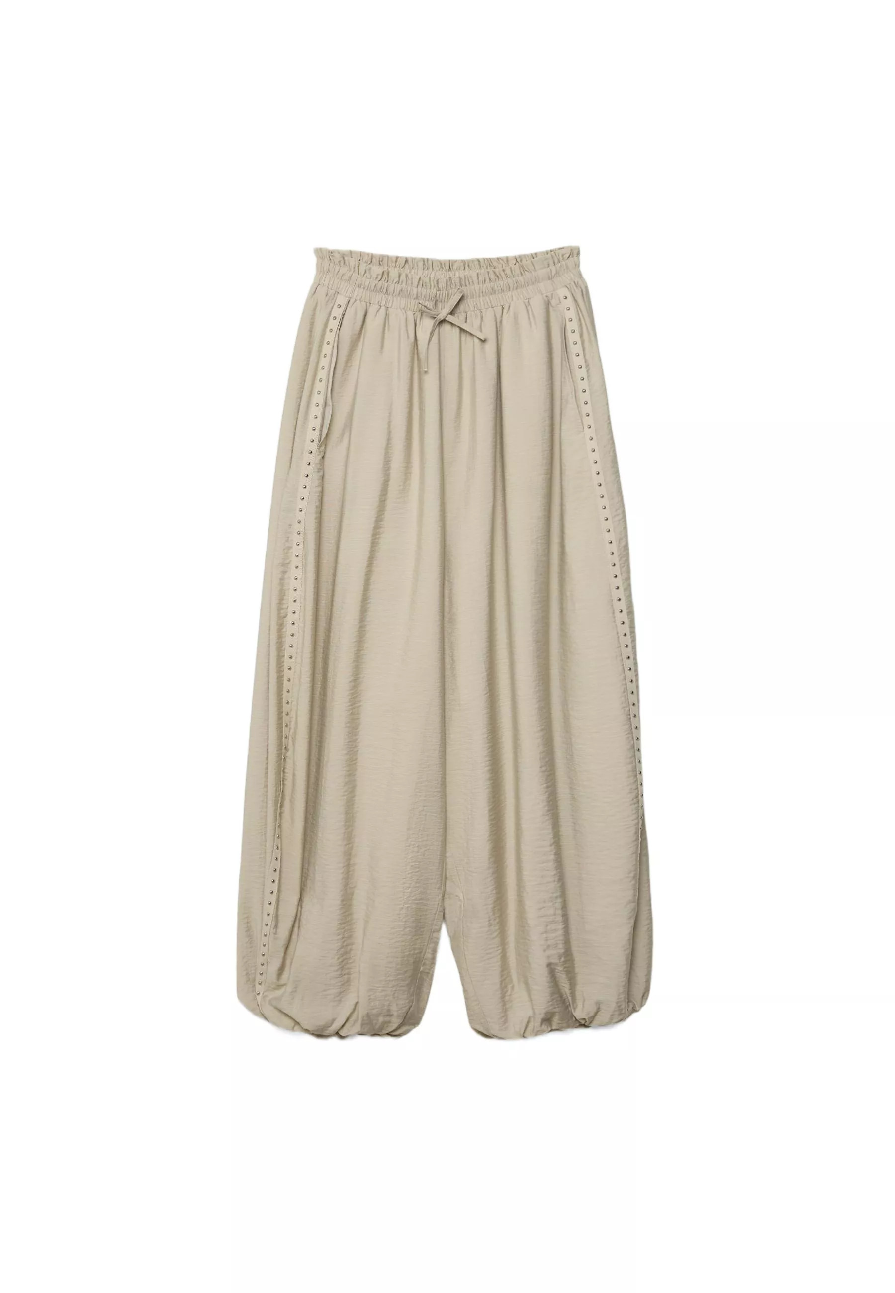 Studded sarouel trousers - Women's fashion | Stradivarius United Kingdom | Stradivarius (UK)