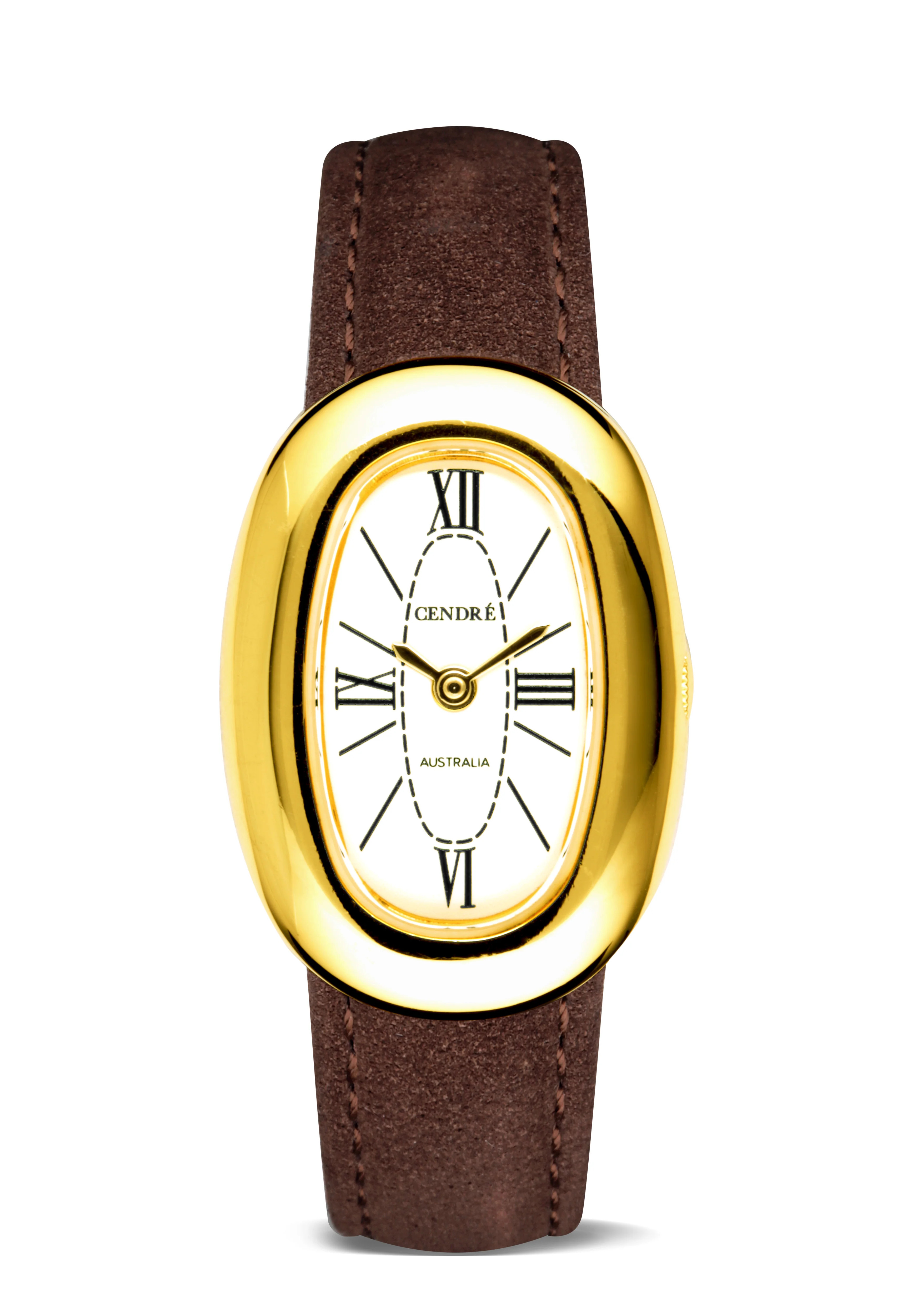 Bridgette Watch | White | Chocolate Suede | Cendre