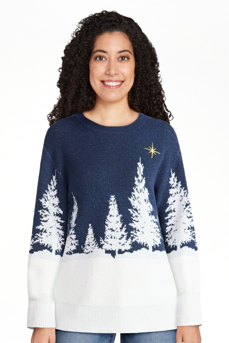 Holiday Time Suéter Navideño Bonito para Mujer y Mujer Talla Plus, Tallas XXS-3X | Walmart (US)