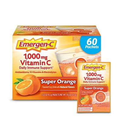 Emergen-C Vitamin C Supplement Drink Mix Packet Powder - Super Orange - 60ct | Target
