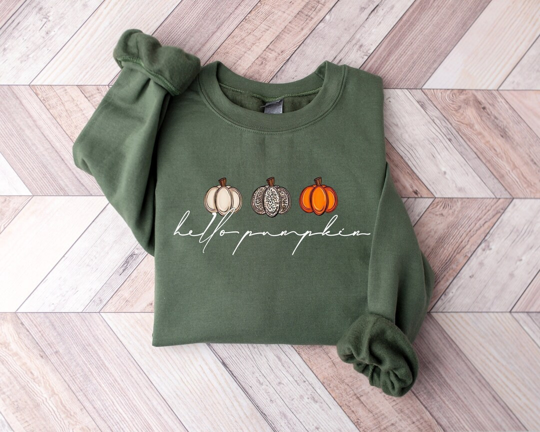 Hello Pumpkin Sweatshirt, Fall Sweater, Fall Pumpkin Crewneck Sweatshirt, Fall Tshirt, Pumpkin Pa... | Etsy (US)