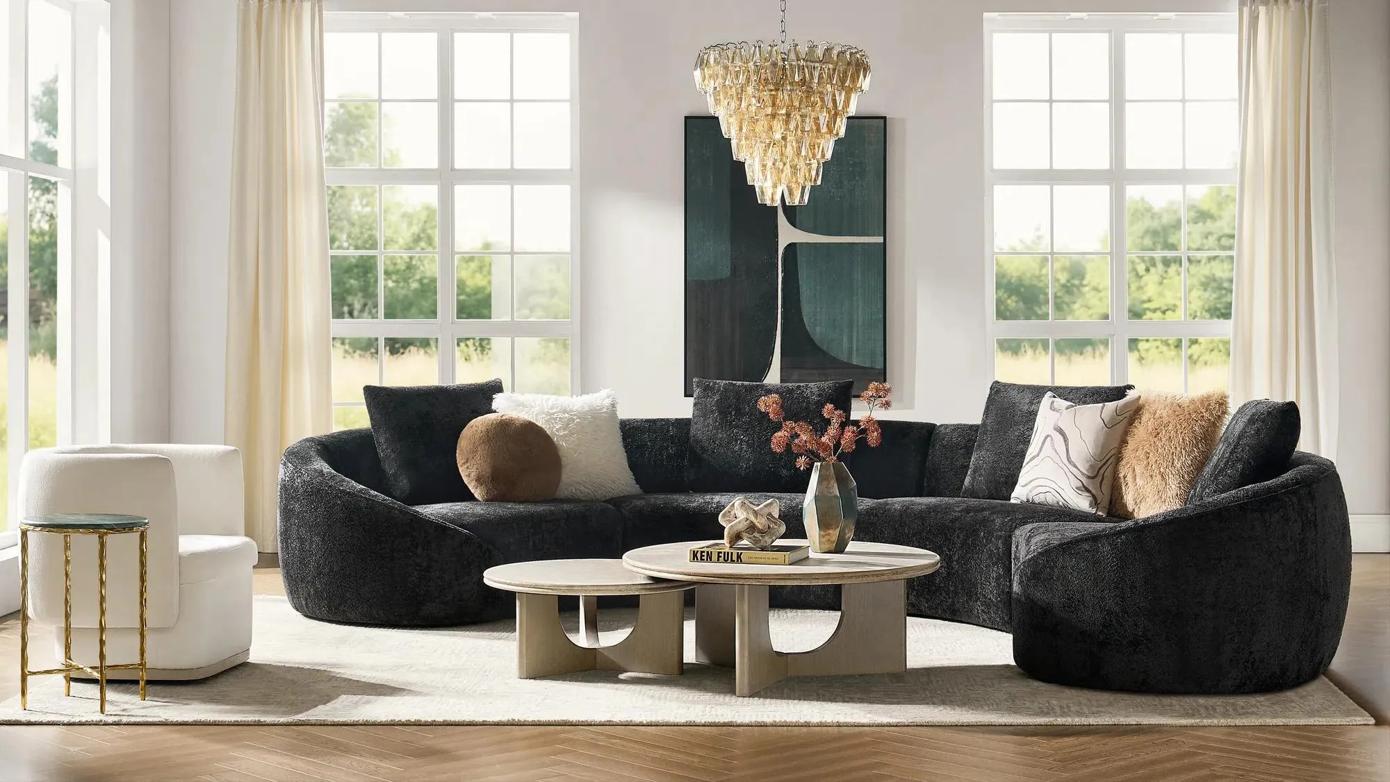 Micah Faux Mongolian Pillow 22" - Beige | Z Gallerie