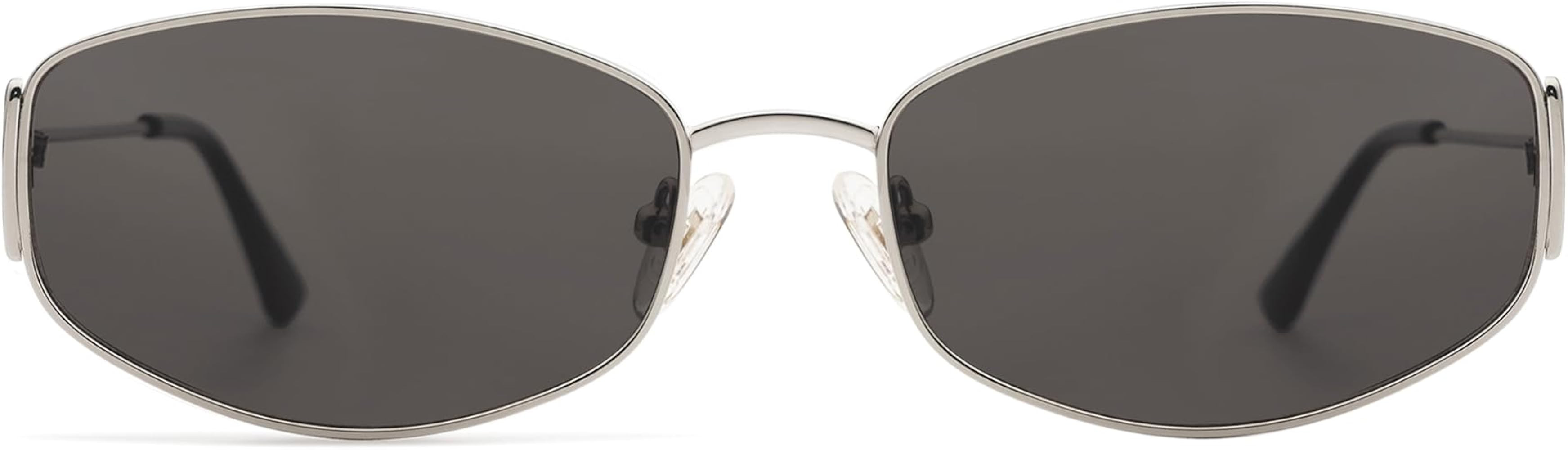 Retro Oval Sunglasses For Women Men Hexagonal Rectangle Metal Frame Sun Glasses AP3625 | Amazon (US)